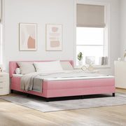 Letto Box Spring con Materasso Rosa 180x200 cm Velluto