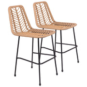 Set di 2 sgabelli da bar in rattan sintetico OKA