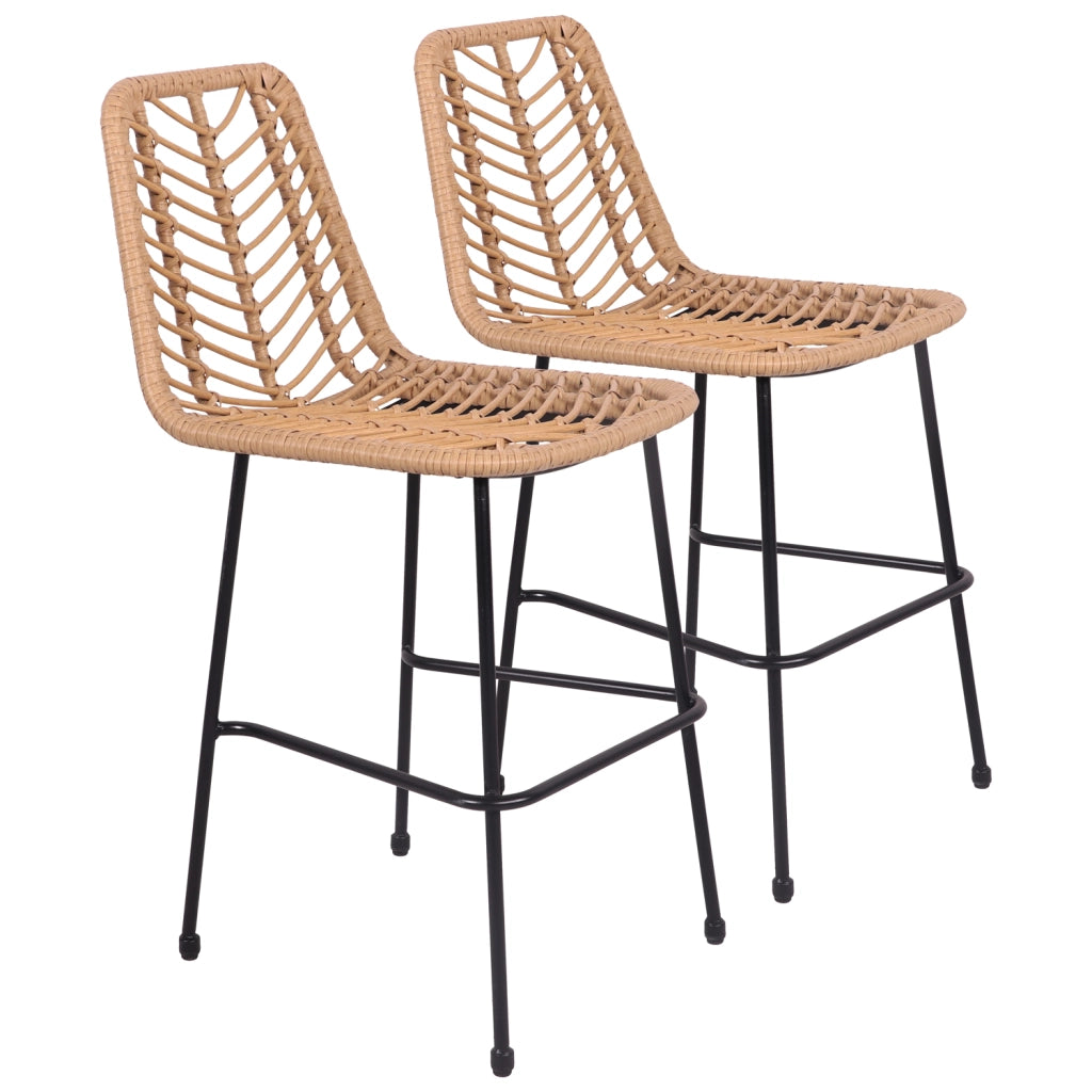 Set di 2 sgabelli da bar in rattan sintetico OKA