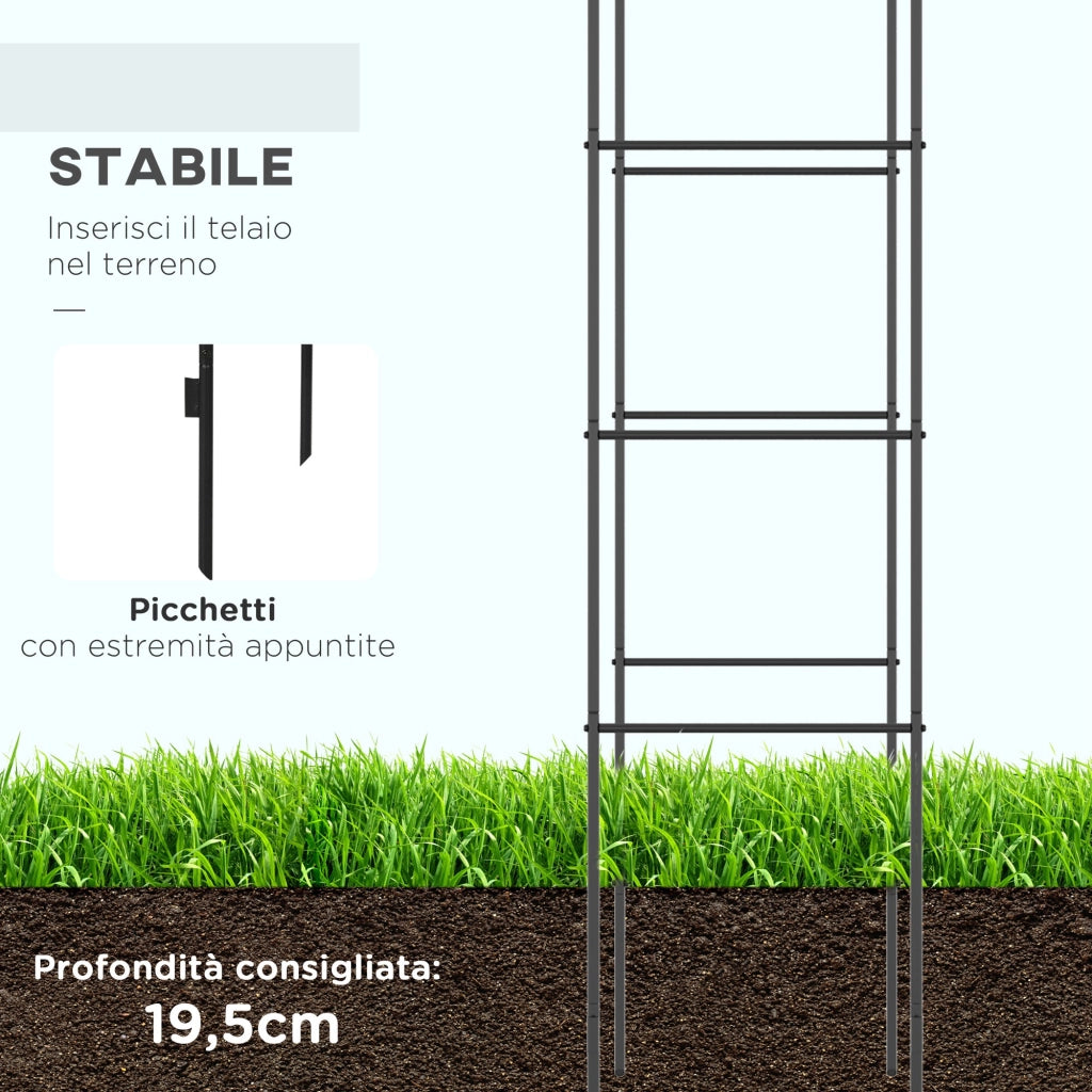 Arco per Rampicanti in Metallo ¨C Zephmum ¨C 140x40x240cm, Nero