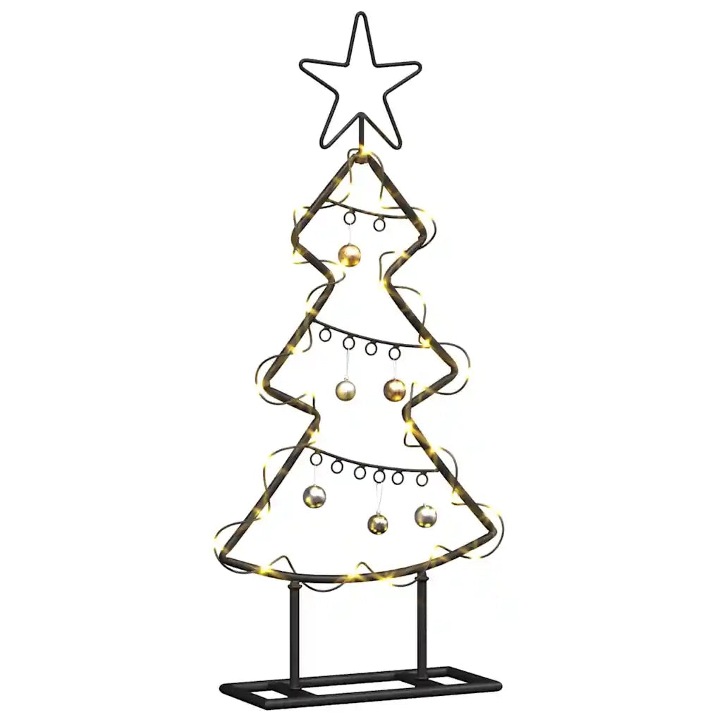 Albero di Natale in metallo con supporto Nero 60 cm Acciaio 42019186