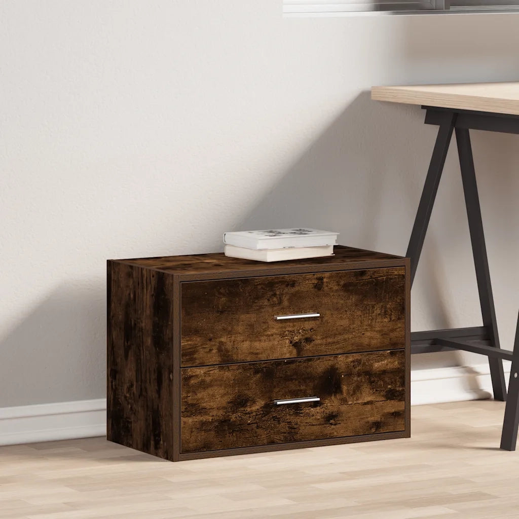Armadio con 2 Cassetti in Rovere Fumo 60x31x40 cm in Truciolato 858829