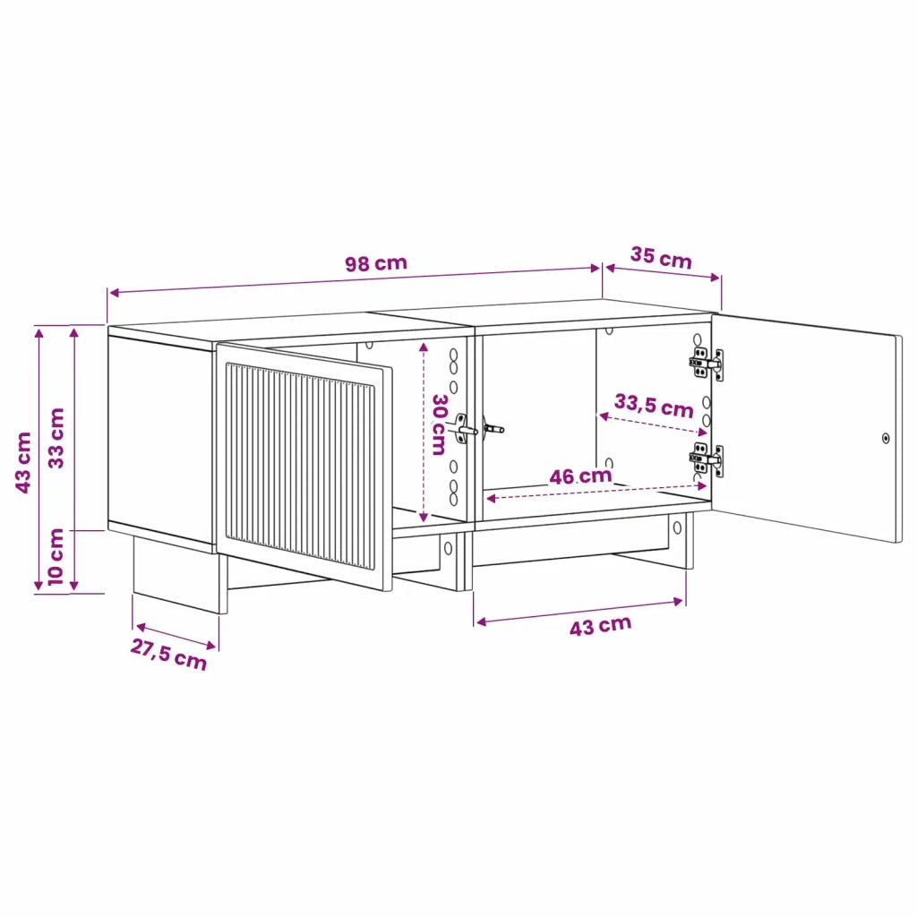 Mobile TV Rovere Fumo Legno ingegnerizzato 896020