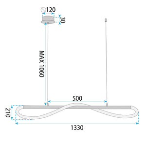 Lampada Led App853-cp Long Black