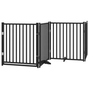 Cancelletto di sicurezza per cani con 4 pannelli in legno massello di abete nero 02_0023313