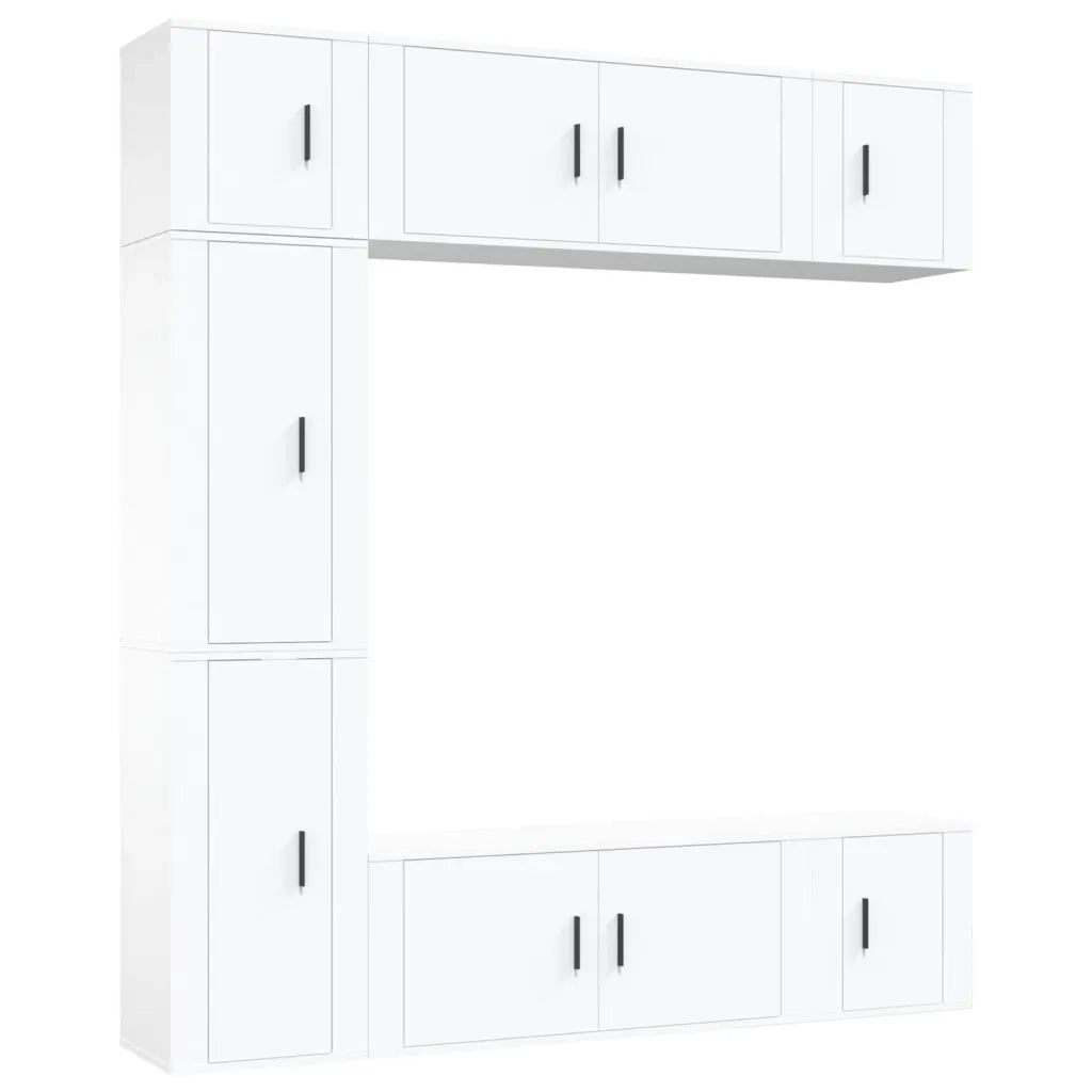 Set di Mobili Porta TV 7 pz Bianco in Legno Multistrato 3188646