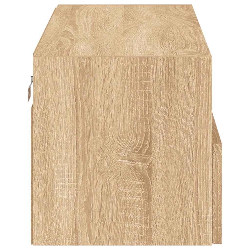 Mobile TV multimediale mensola TV credenza TV sala da pranzo soggiorno camera da letto a parete rovere Sonoma 80 x 30 x 30 cm legno ingegnerizzato marrone 02_0028164