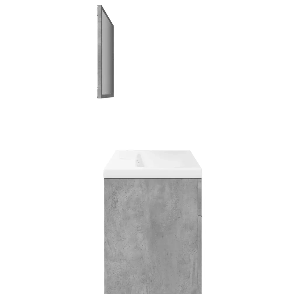 Set Mobili da Bagno 3 pz Grigio Cemento in Legno Multistrato 3324863