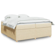 Giroletto a Molle con Materasso Crema 200x200 cm in Tessuto