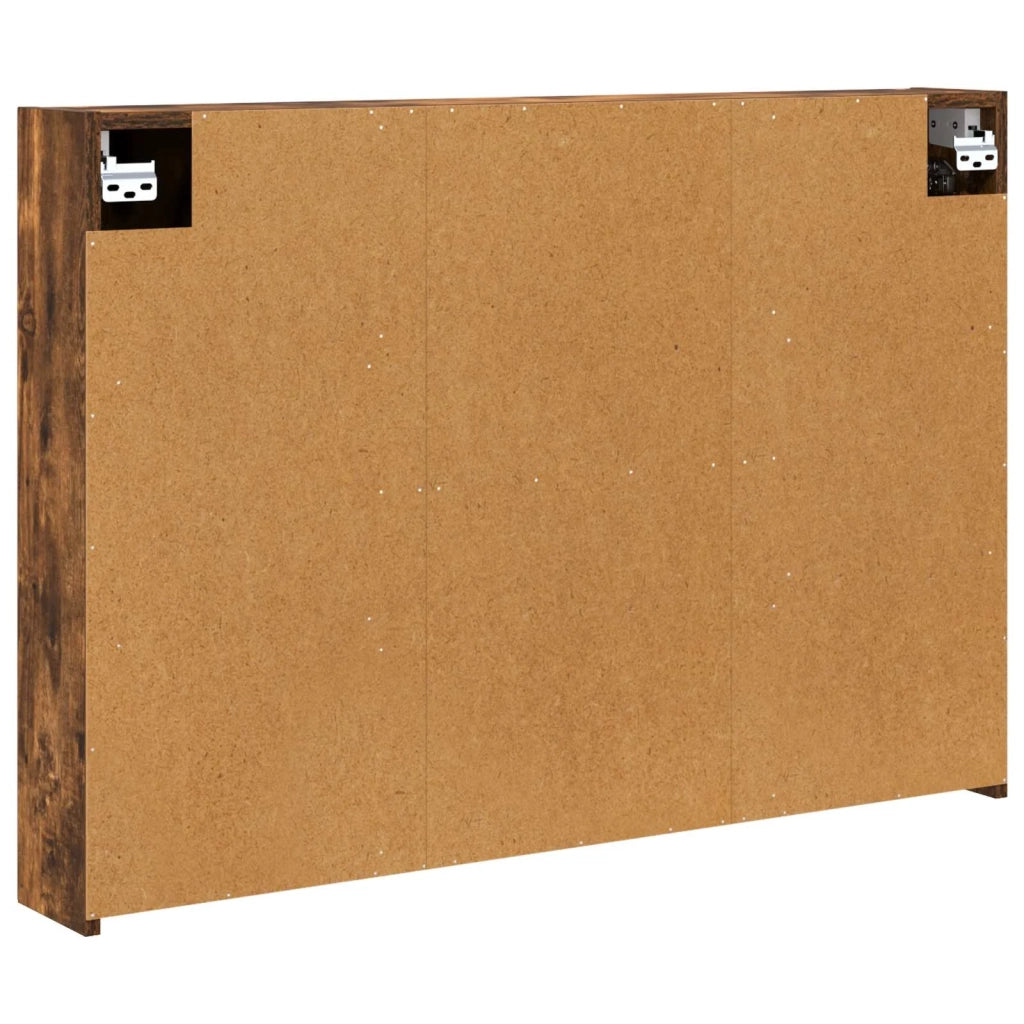 Mobiletto per specchio da bagno Rovere fumé 100 x 14,5 x 70 cm 889123