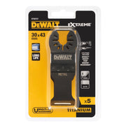 Set 5 Lame Multifunzione DeWalt DT20727-QZ al Titanio per Legno e Metallo 31 x 43 mm