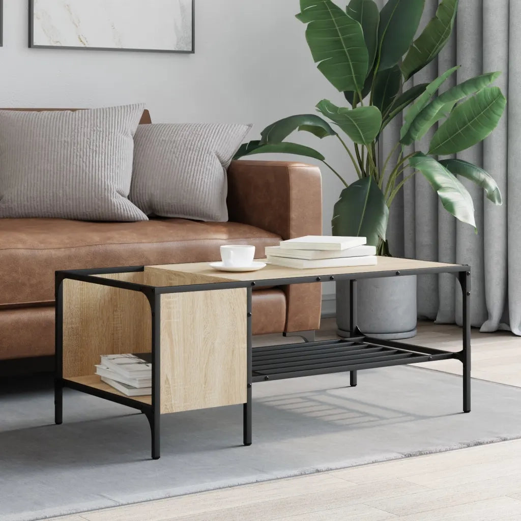Tavolino salotto | Tavolino da caff¨¨ | Tavolino da Soggiorno Ripiano Rovere Sonoma 100x51x40cm Multistrato