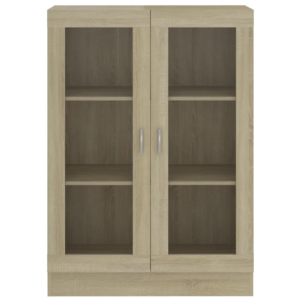 Elegante e raffinata vetrina 82,5 x 30,5 x 115 cm design pratico per il soggiorno realizzata in legno composito di rovere Sonoma 02_0047753