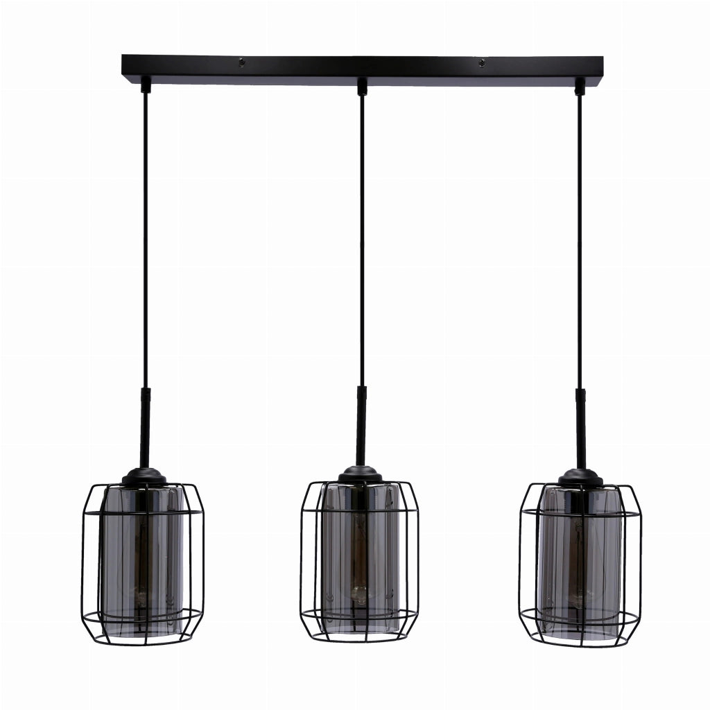 Lampadario Candellux Jonera nero fumé 3xE27 dimmer
