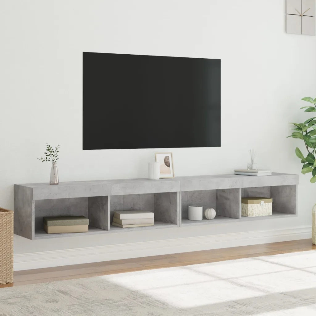 Mobili TV con Luci LED 2pz Grigio Cemento 100x30x30 cm 837162