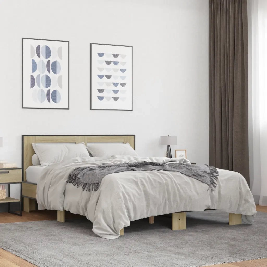 Giroletto Rovere Sonoma 140x190 cm in Legno Multistrato Metallo 3280113