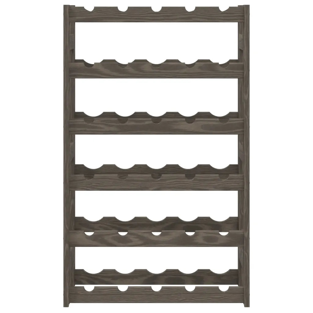 Portabottiglie per 30 Bottiglie Grigio Legno Massello di Pino CFW5943068