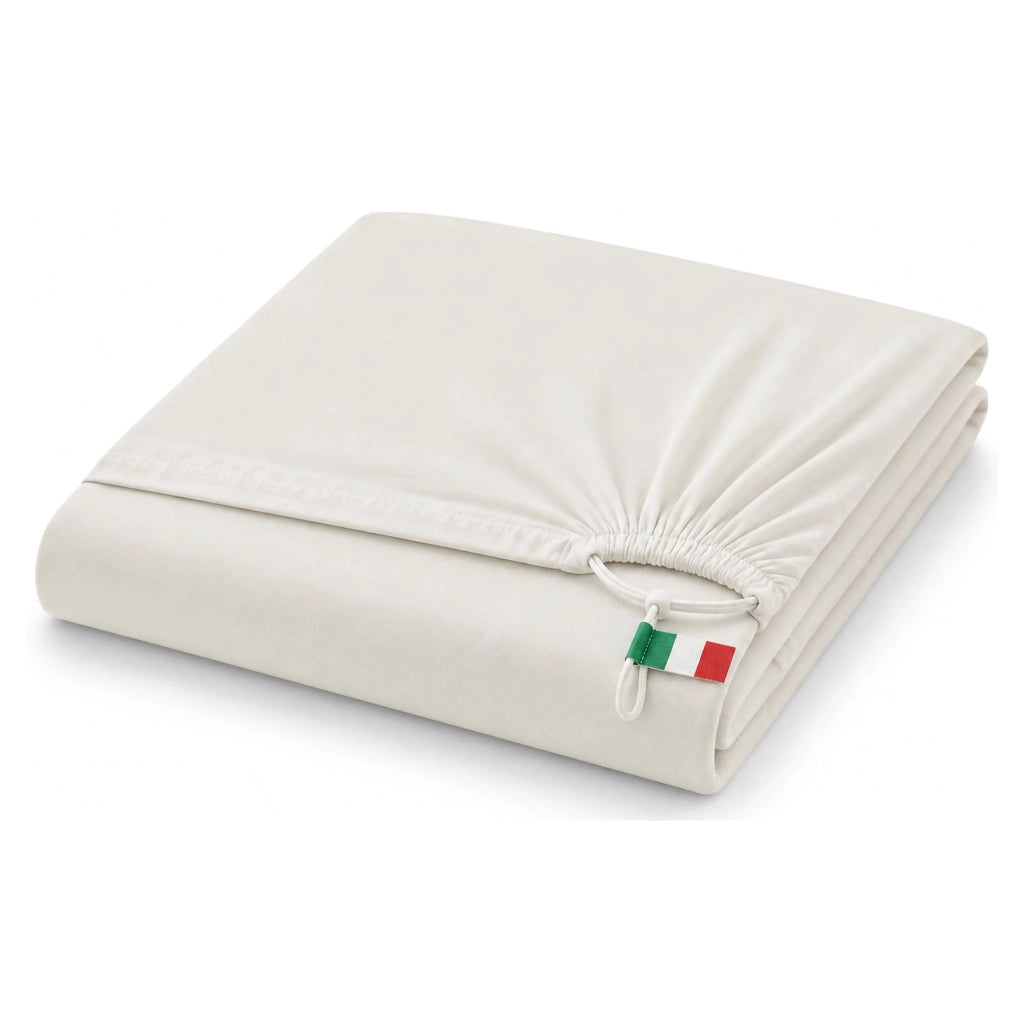 Romesila, Lenzuolo Piazza e Mezza Lenzuolo Sotto con Angolo da 27 cm, Bianco Crema
