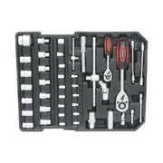 Carrello portautensili con 4 cassetti e vani; per garage e casa; in plastica e alluminio; argento; 41.5×24.0×54.5 cm