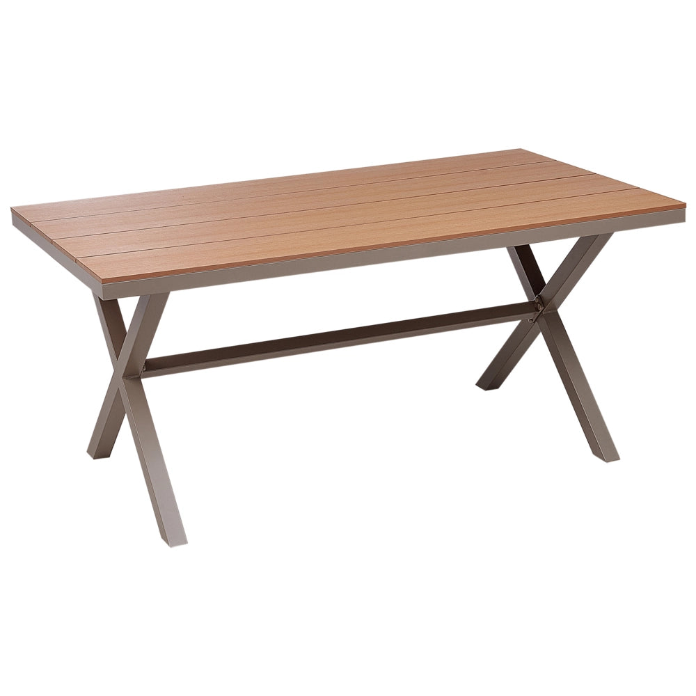 Tavolo da pranzo da giardino Taupe Struttura in alluminio 4-6 posti resistente alle intemperie Patio esterno