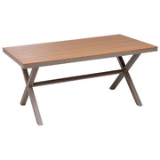 Tavolo da pranzo da giardino Taupe Struttura in alluminio 4-6 posti resistente alle intemperie Patio esterno