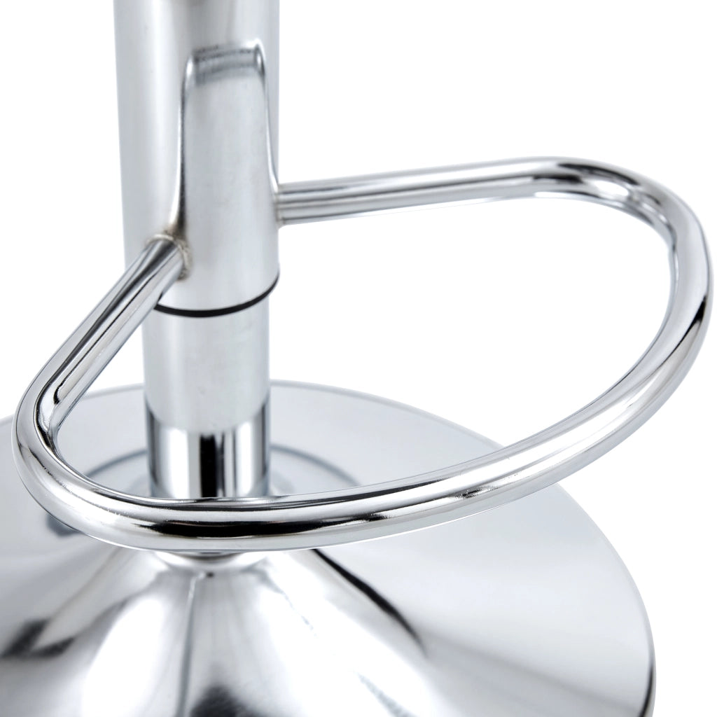 Sgabello da bar regolabile set da 2 con schienale ergonomico trasparente, seduta girevole e base in metallo bianco argento