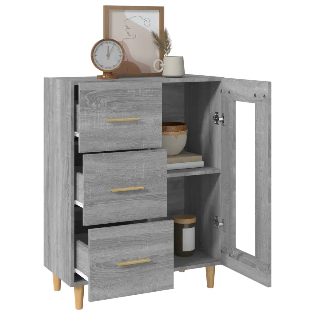 Credenza Grigio Sonoma 69,5x34x90 cm in Legno Multistrato 817364