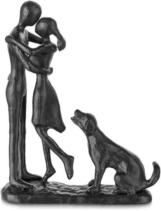Dono di Lusso in Acciaio per Lei - Scultura d'Amore per Coppie, Dono di Lusso per Coppia, Amica, Donna, Lui, Statua in Acciaio Nero, Statuine in Metallo per Decorazione di Casa, Matrimonio, Natale, Compleanno
