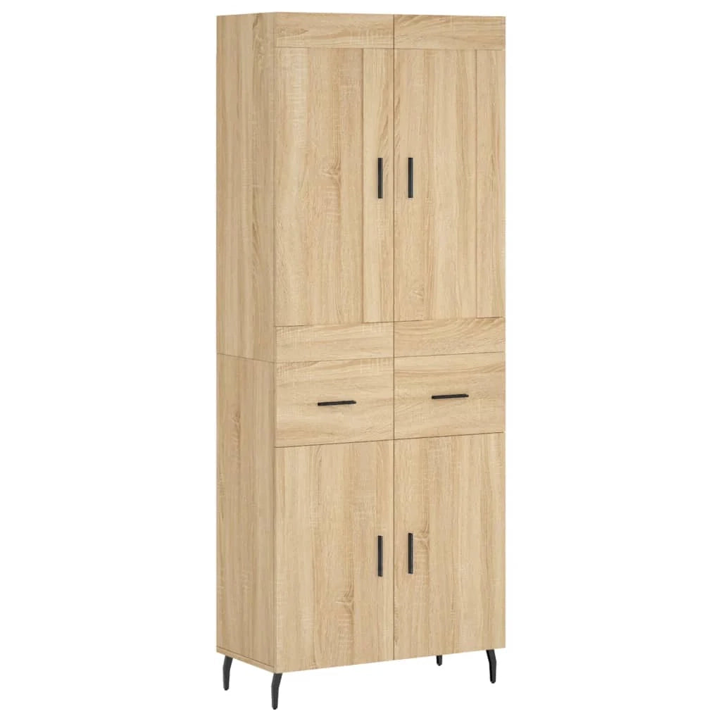 Buffet credenza cassettiera armadio mobile contenitore organizer cucina soggiorno salotto rovere Sonoma alto 69,5 x 34 x 180 cm legno ingegnerizzato marrone 02_0034120