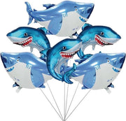 Balloon haai grande - Folieblu blu - Decorazione per bambini per festa - 6 pezzi - Oceaanthema