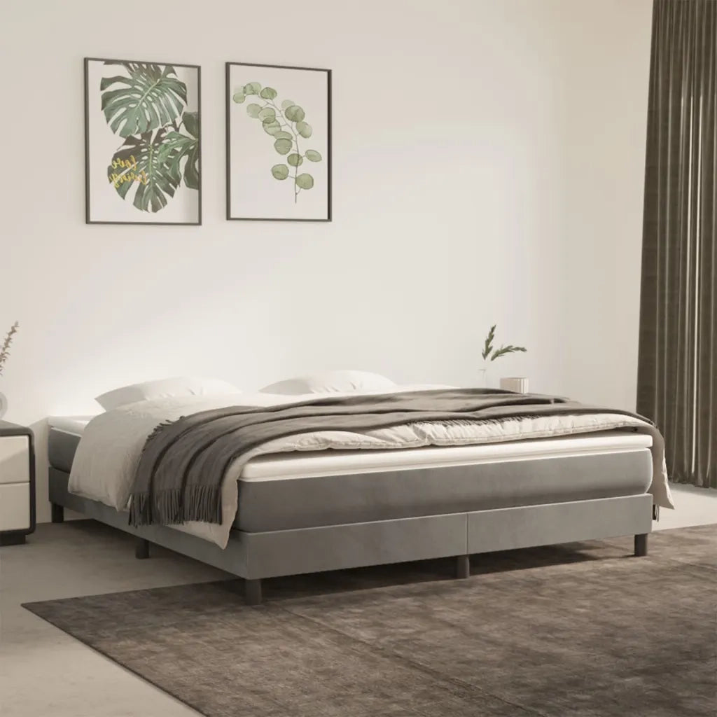Materasso a Molle Insacchettate Rigidità Media Grigio Chiaro 160x200x20 cm in Velluto 347828