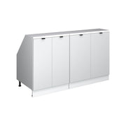 Set di mobili sottotetto Rion Ondulazione bianca/Bianco 140 cm Set di 2 carcasse armadio profondità 60 cm Vicco