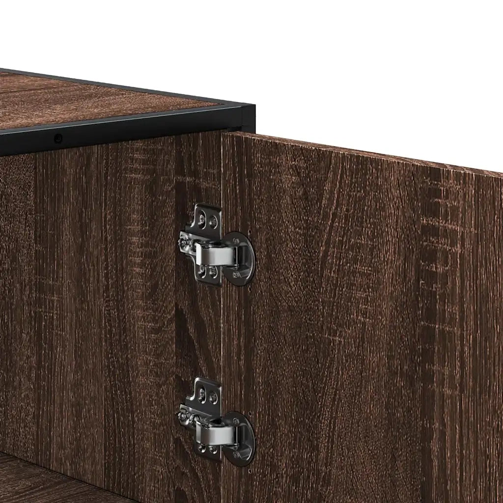 Credenza Rovere Marrone 68x35x106,5cm Legno Multistrato Metallo 849073
