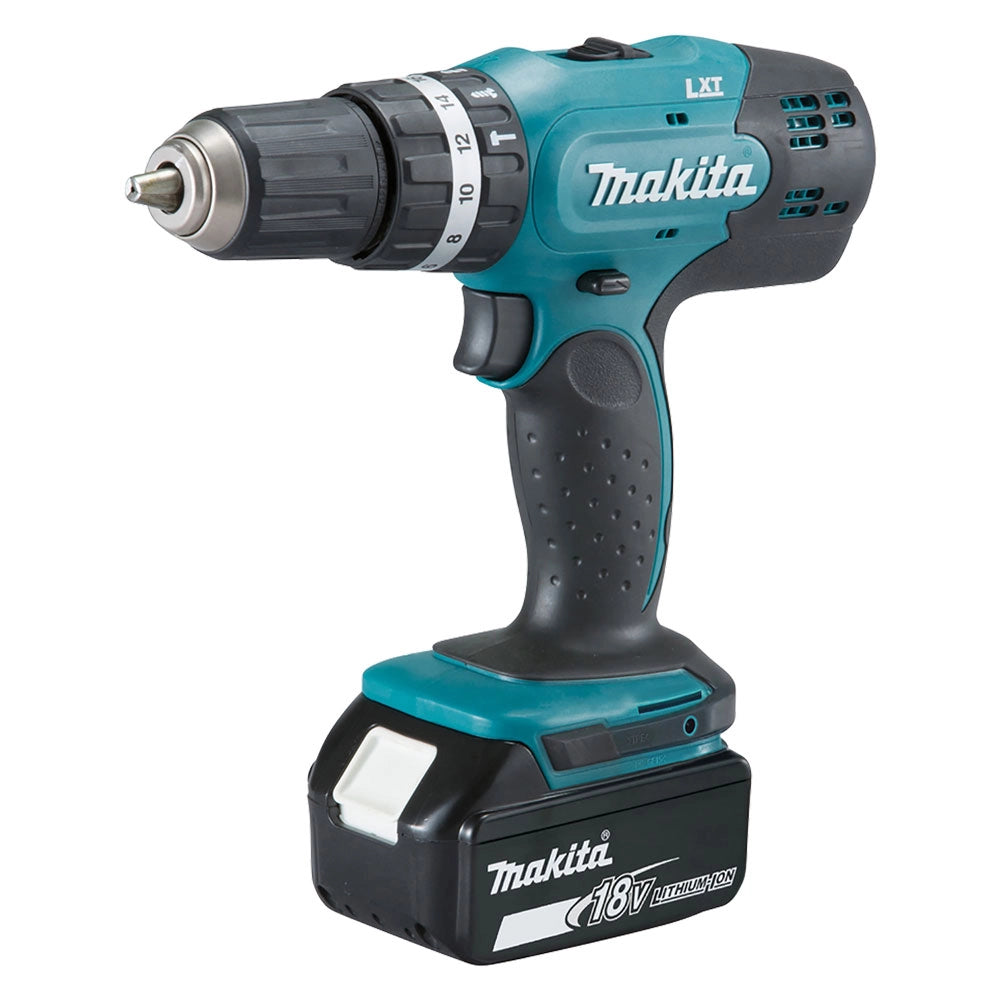 TRAPANO AVVITATORE A BATTERIA CON PERCUSSIONE 'DHP453RFE' 18V - x2 3,0 Ah Litio  - MAKITA