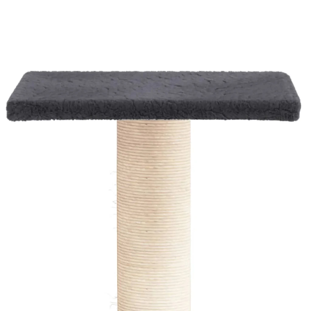 Tiragraffi per gatti mobili torre arrampicata giocattolo raschietto grattacielo piattaforma da arrampicata con piattaforma scura 38 cm grigio 02_0022729
