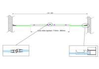 Porta doccia vetro 6 mm con apertura centrale a 4 ante per installazione in nicchia Altezza 190 cm 188-193 REGOLABILE