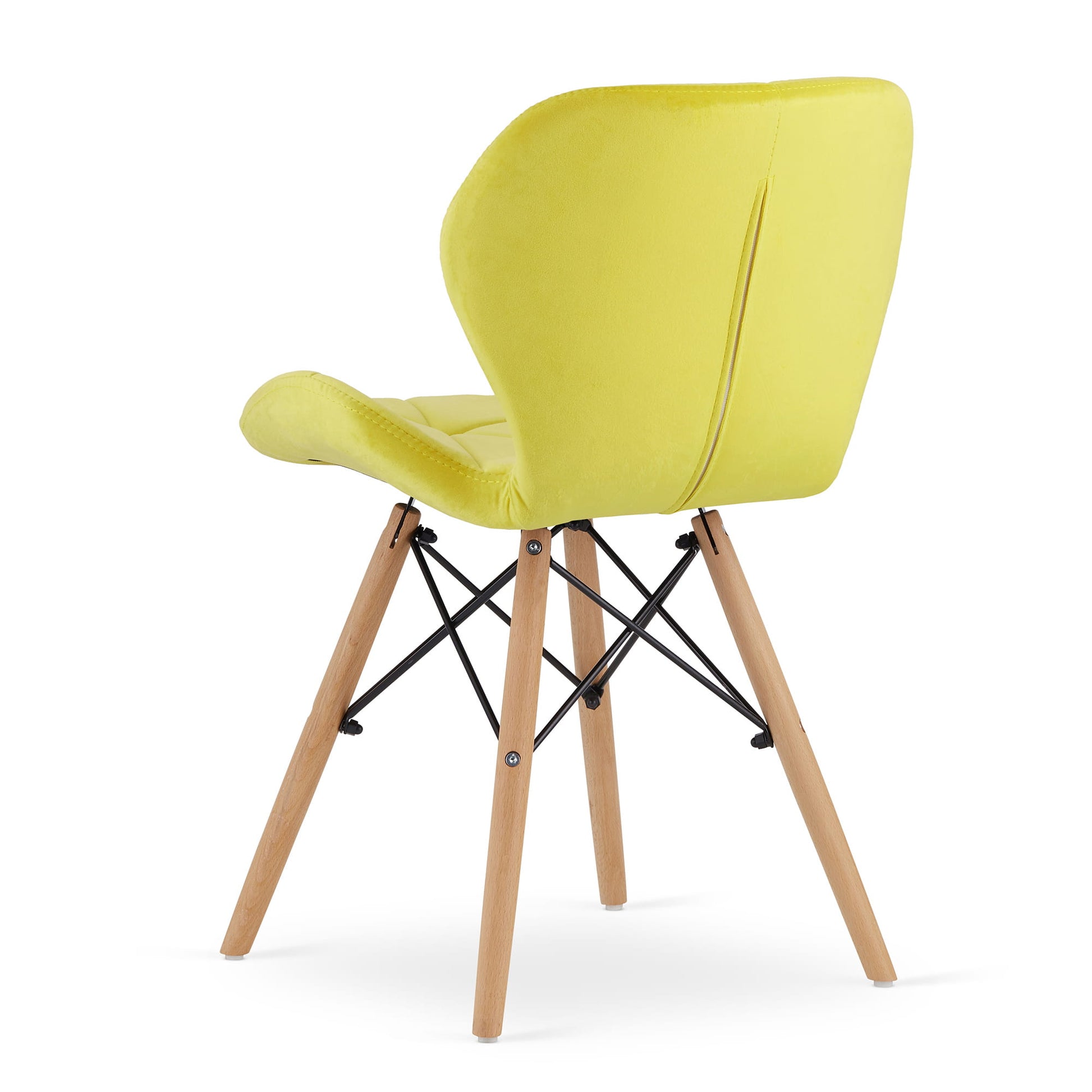 Valora WAKO Sedia in velluto dal design moderno, gialla, per soggiorno x2
