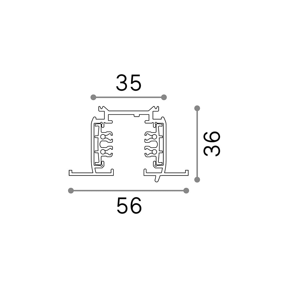 Profilo On-Off Link Alluminio Bianco 2000Mm
