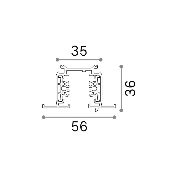 Profilo On-Off Link Alluminio Bianco 2000Mm