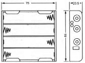 Portapile per 4 batterie 18650