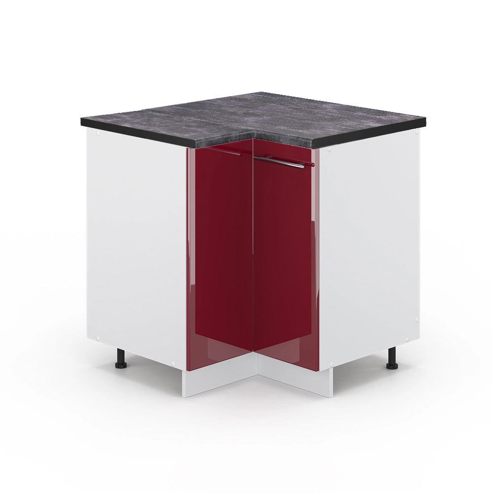 Vicco Mobile ad angolo cucina Rosso bordeaux lucido 80.5 cm , PL Antracite