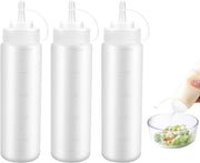 Sacchettatore a bottone 500ml - Flessa a bottone in plastica - Imbottigliamento senza lacrime - Flessa trasparente - Materiale resooso PP/PE - Flessa igienica e riutilizzabile - Flessa per salse