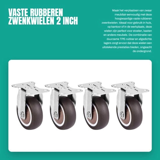 Set di Pneumatici Rigidi da 4 pezzi - 2 Pollici - Resistenti alle Alte Temperature - Bassa Assorbimento del Rumore - Pneumatici per Dempstoel - Pneumatici da 2 Pollici