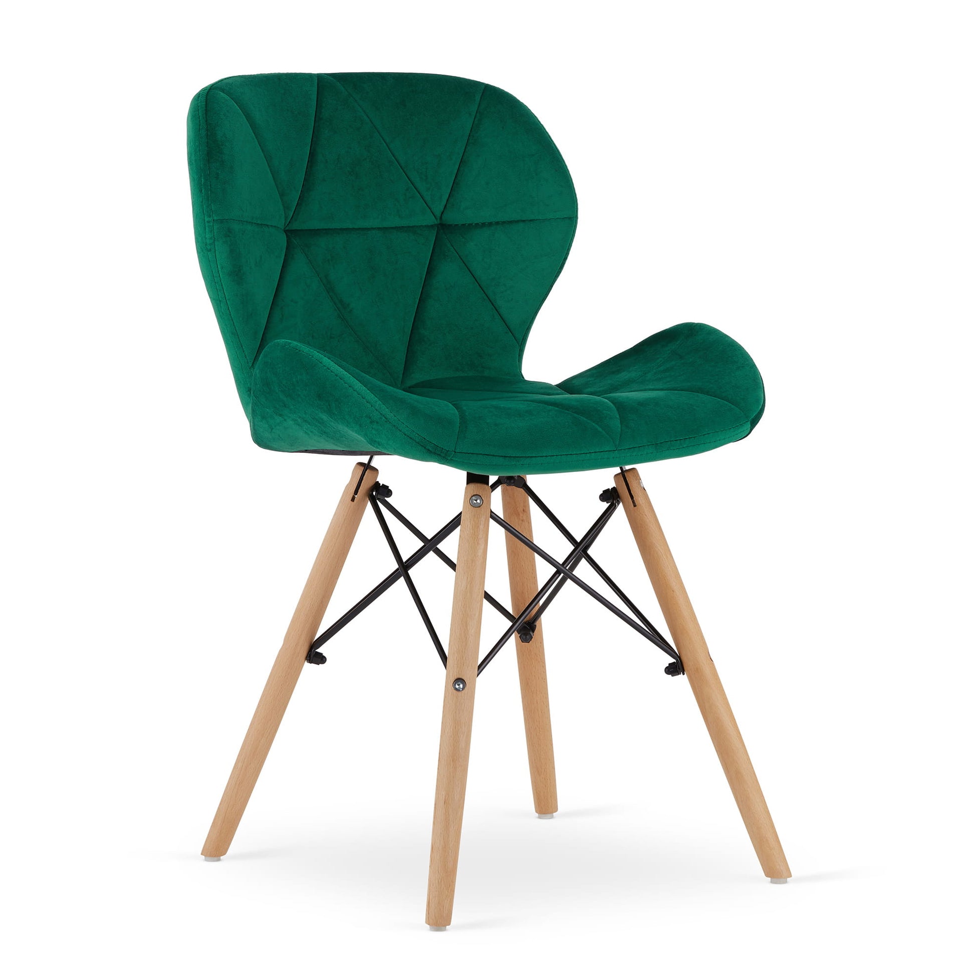 Valora WAKO Sedia in velluto verde dal design moderno per soggiorno x2