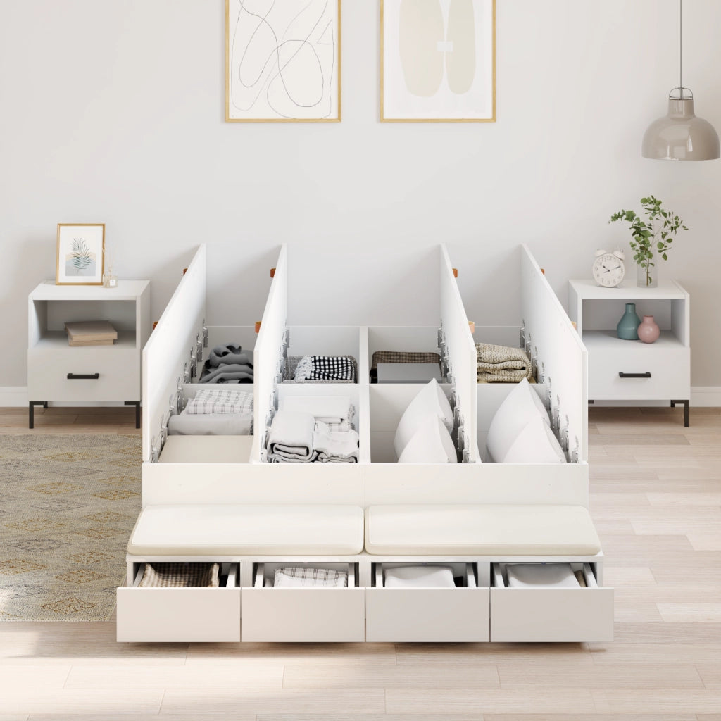 Struttura Letto contenitore Bianco 120x200 cm