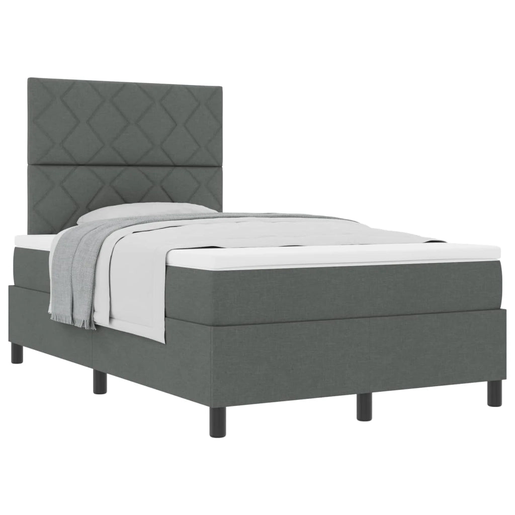 Letto a molle con materasso Grigio scuro 120 x 200 cm Tessuto 3339456