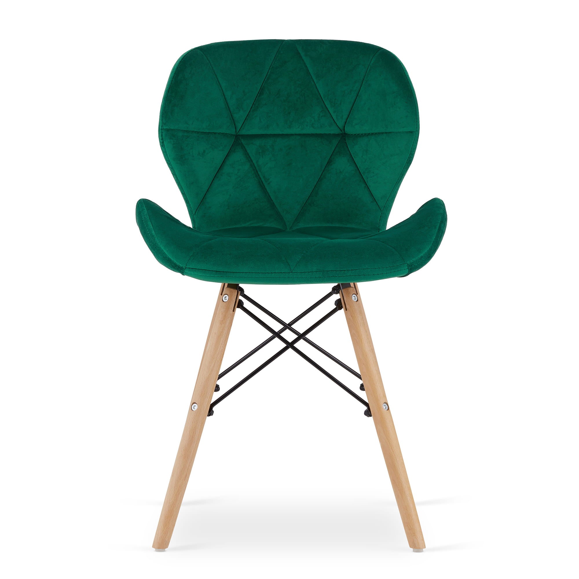 Valora WAKO Sedia in velluto verde dal design moderno per soggiorno x2
