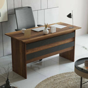 Antilia, Scrivania Colore Piano Marrone, 60x140x73.8h cm Marrone Noce