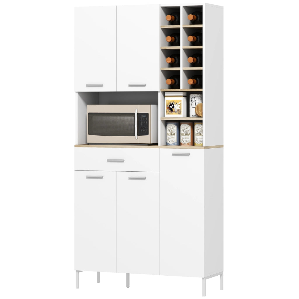 Mobile Cucina con Ripiani Aperti, Fagottiera, Porte ¨C zephmum ¨C Bianco, MDF