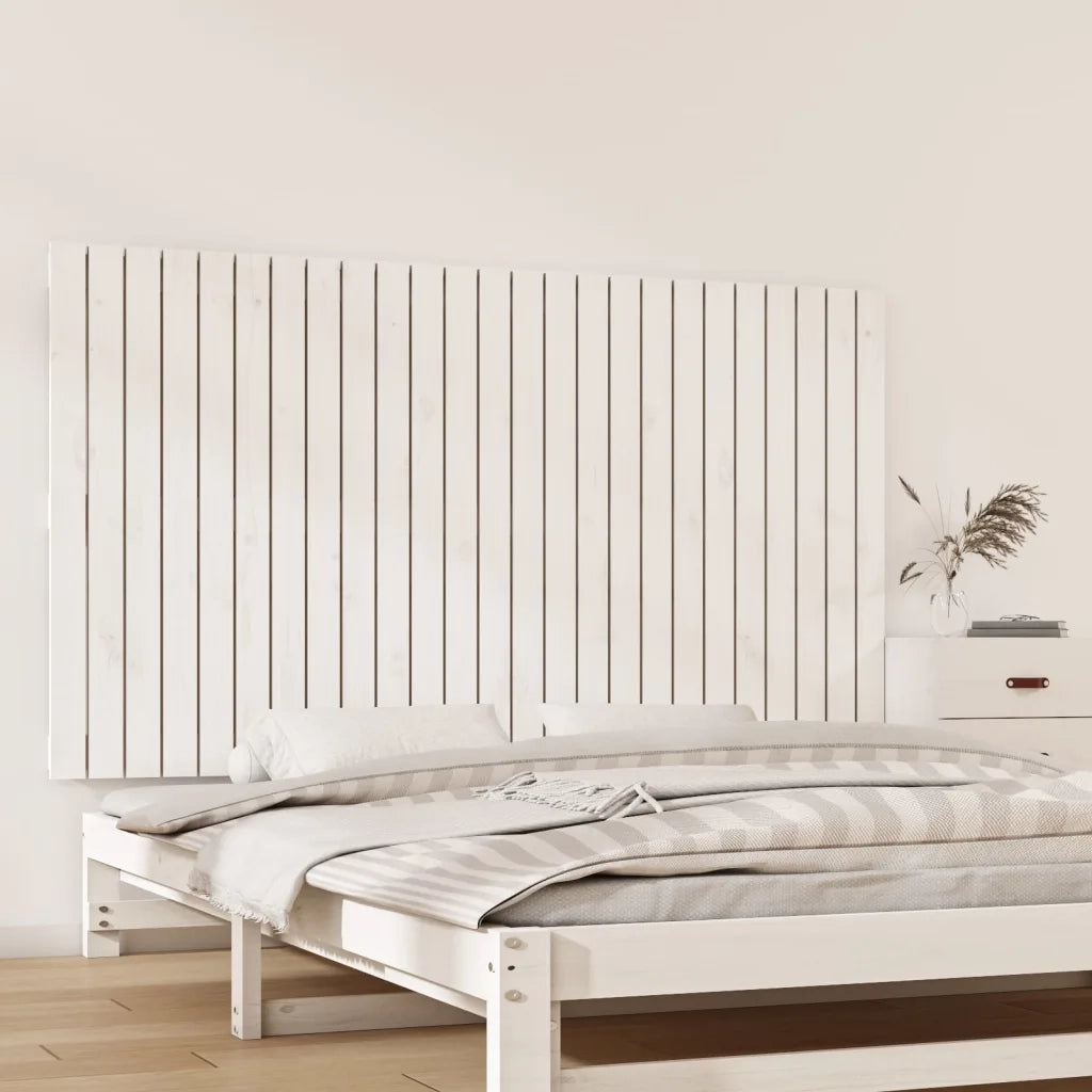 Testiera da Parete Bianca 159,5x3x90 cm Legno Massello di Pinocod mxl 129638